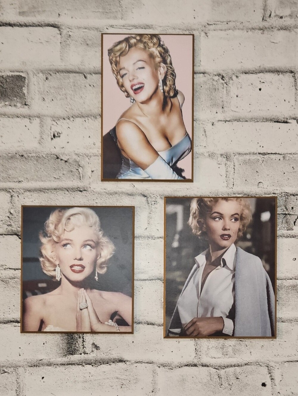 Marilyn Monroe Set of 3 Hollywood Glam Portrait Wall Art Plaques